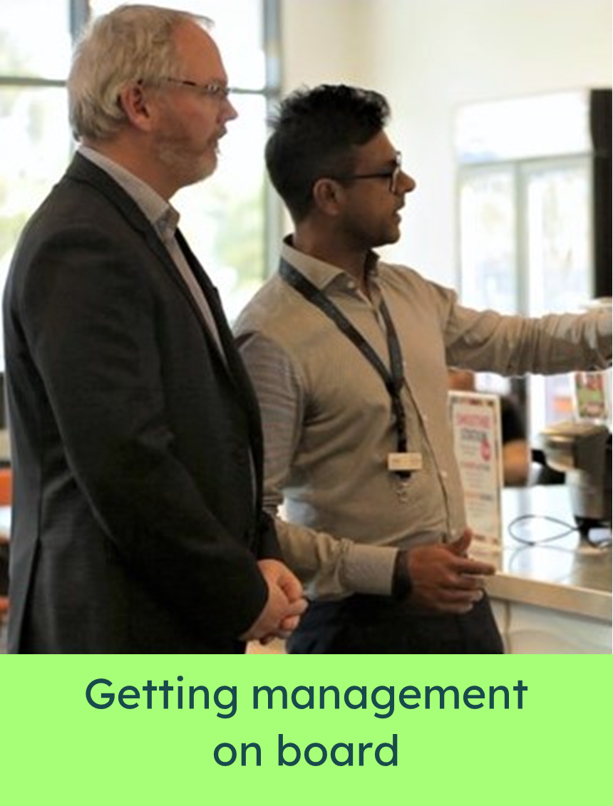 Getting management on board